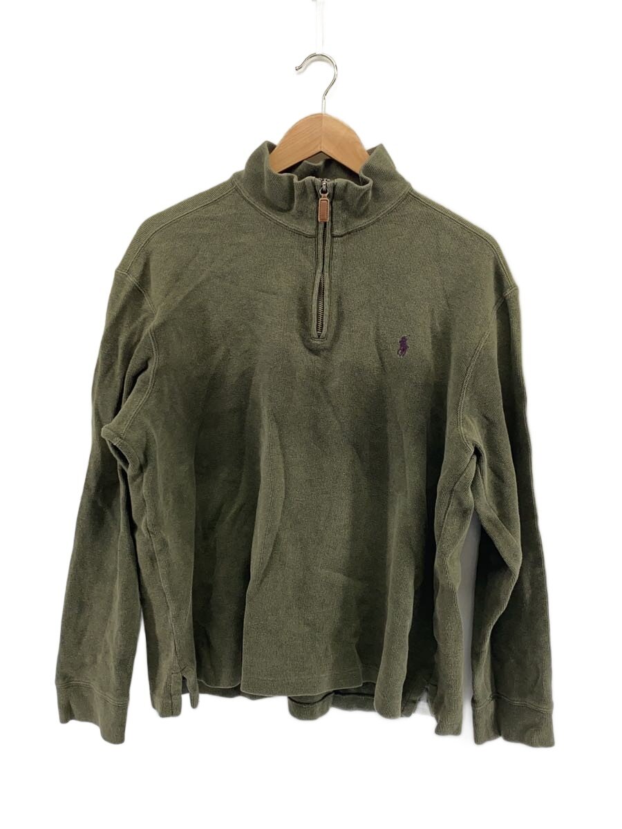 【中古】POLO RALPH LAUREN◆編み物・ティーシャツ(薄っぺら)/LL/綿織物/KHK【メンズウェア】