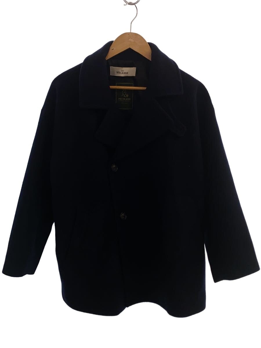 【中古】Le Melange◆ピーコート/--/羊毛/NVY/8453901//【レディース御召しもの】