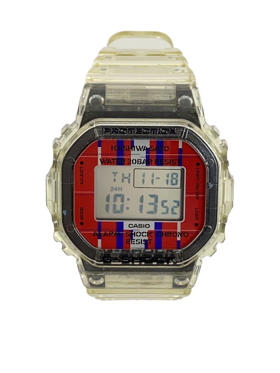 【中古】CASIO◆石英ウオッチ_G-SHOCK/デジタル/天然ゴム/RED/CLR【服飾雑貨他】