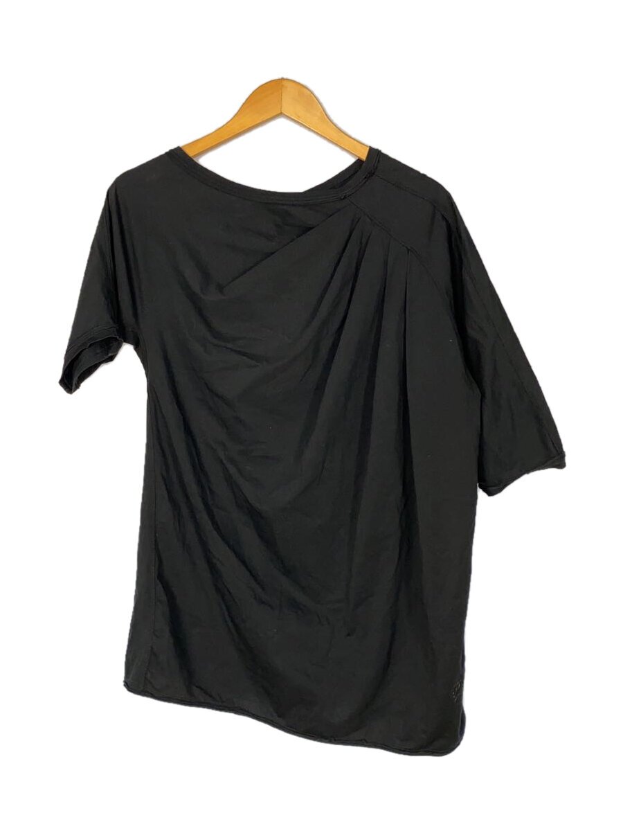 【中古】LOEWE◆うつり変わりカットソー/半袖カットソー/ドレープ/S/綿織物/BLK/無地//【レディース御召しもの】