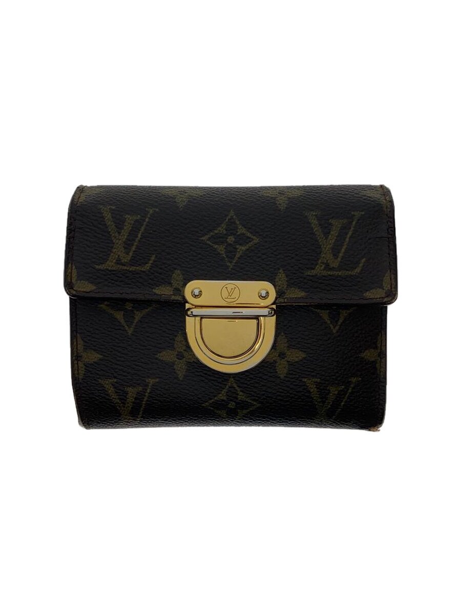 【中古】LOUIS VUITTON◆ポルト・フォイユ・コアラ_モノグラム・キャンバス_BRW/PVC/BRW/メンズ【服飾雑貨他】