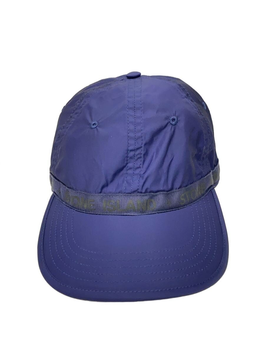 【中古】STONE ISLAND◆ロゴテープキャップ/--/ナイロン/NVY/メンズ/7615998E6【服飾雑貨他】