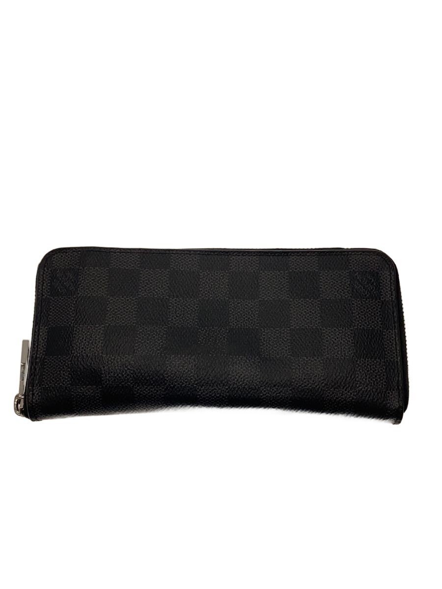 【中古】LOUIS VUITTON◆ジッピー・ウォレット・ヴェルティカル_ダミエ・グラフィット/PVC/BLK/レディース【服飾雑貨他】