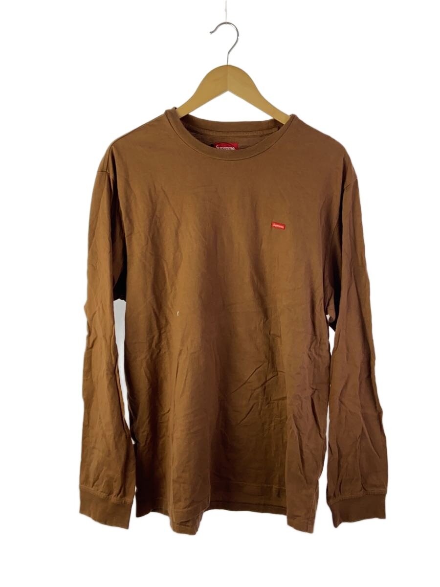 【中古】Supreme◆small box l/s tee/プルオーバー/L/綿織物/BRW/無地//【メンズウェア】