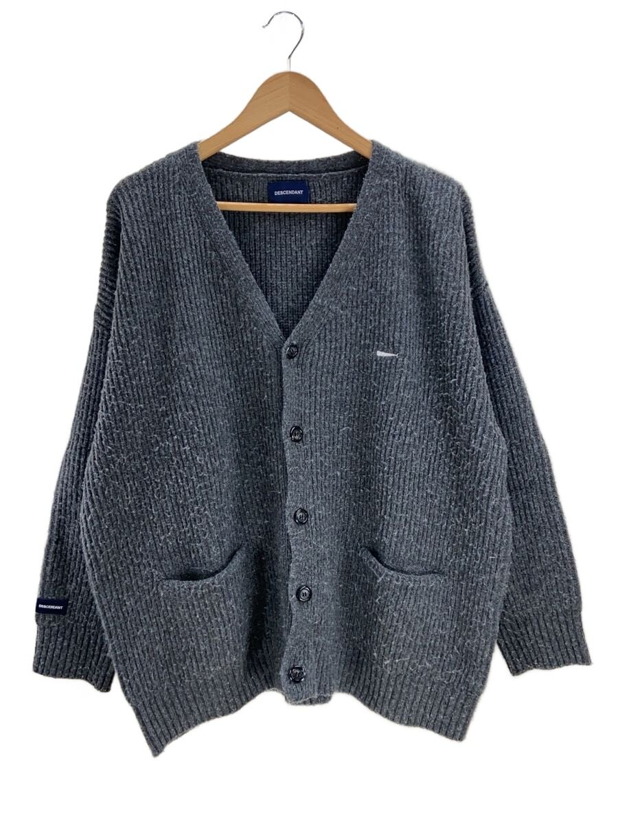 【中古】DESCENDANT◆NURSE KNIT GARDIGAN/ジレー(朦々たる)/2/ポリエステル/GRY/当て嵌める感有【メンズウェア】
