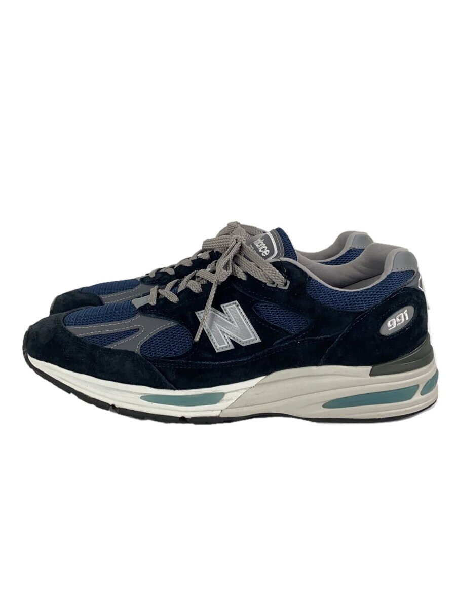 【中古】NEW BALANCE◆ローカットスニーカー/US10.5/米国海軍/スウェード/U991NV2【シューズ】