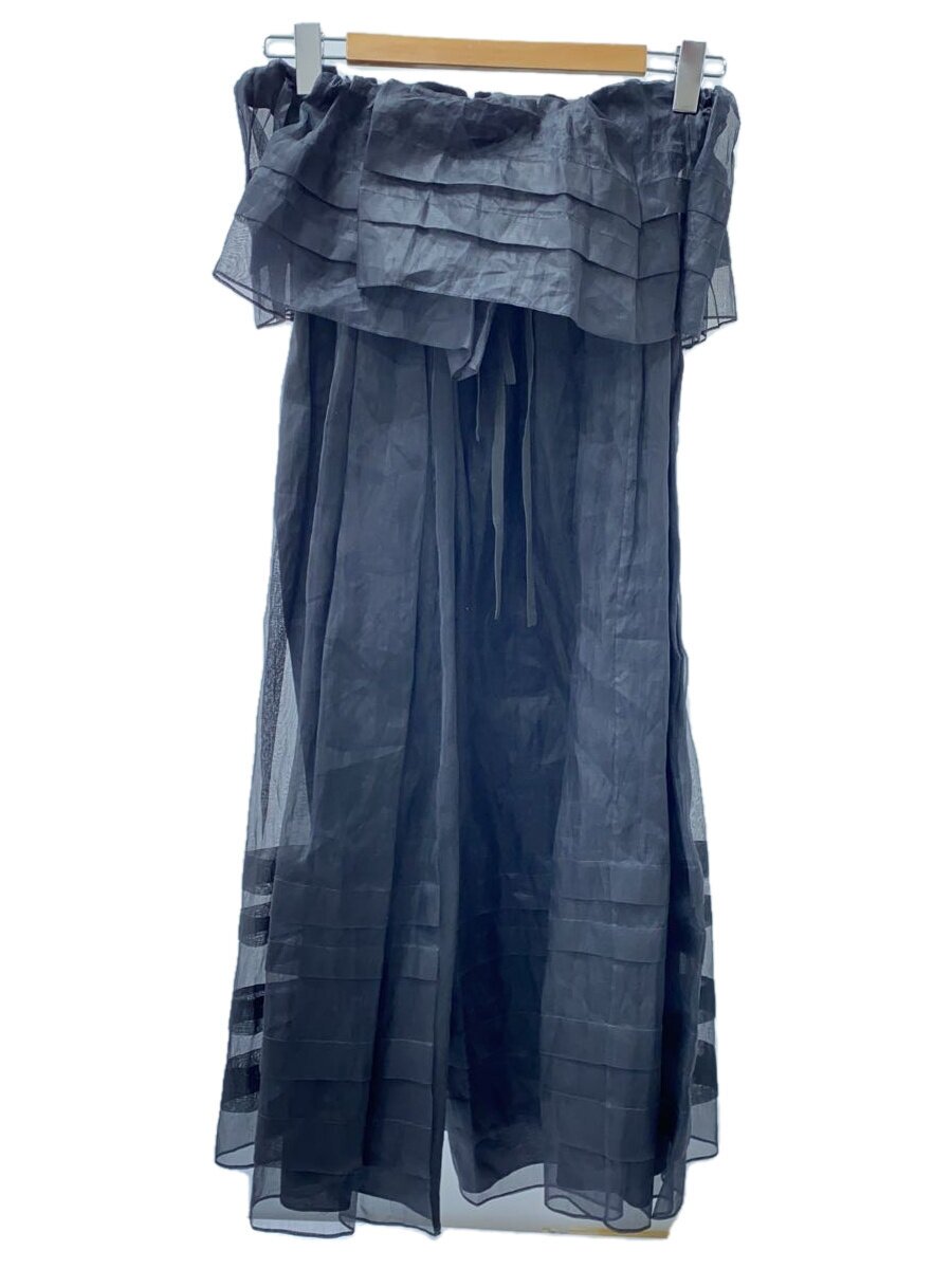 【中古】CECILIE BAHNSEN◆ロングスコート/6/綿織物/黒いこと/黒/オーガンジーラップスカート【レディース御召しもの】