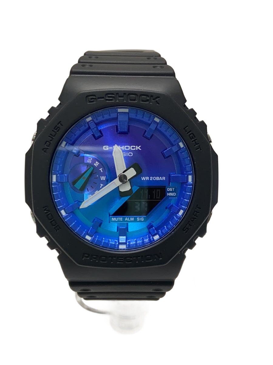 【中古】CASIO◆石英ウオッチ_G-SHOCK/デジタル/天然ゴム/BLU/BLK【服飾雑貨他】