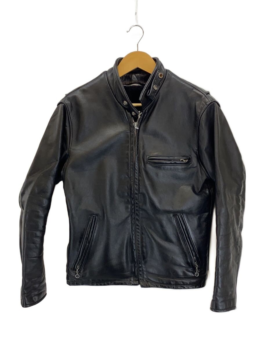 【中古】Schott◆シングルライダースジャケット/36/レザー/BLK/無地/641/ライナー付/袖破れ有【メンズウェア】|2nd STREET 店