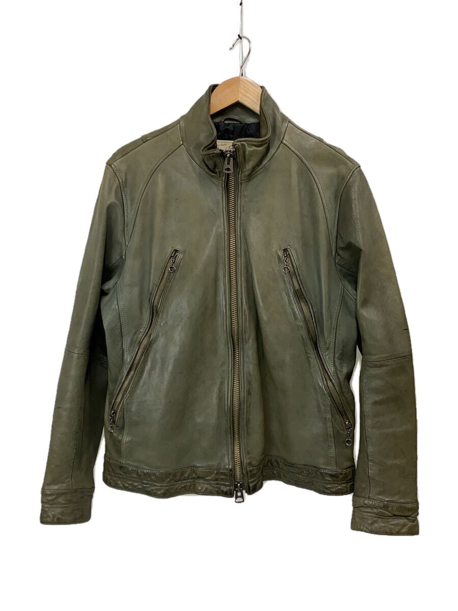【中古】AVIREX◆シングルライダースジャケット/XL/なめし革/カーキ/6171065/物質の状態思いめぐらす/? NULL ?【メンズウェア】