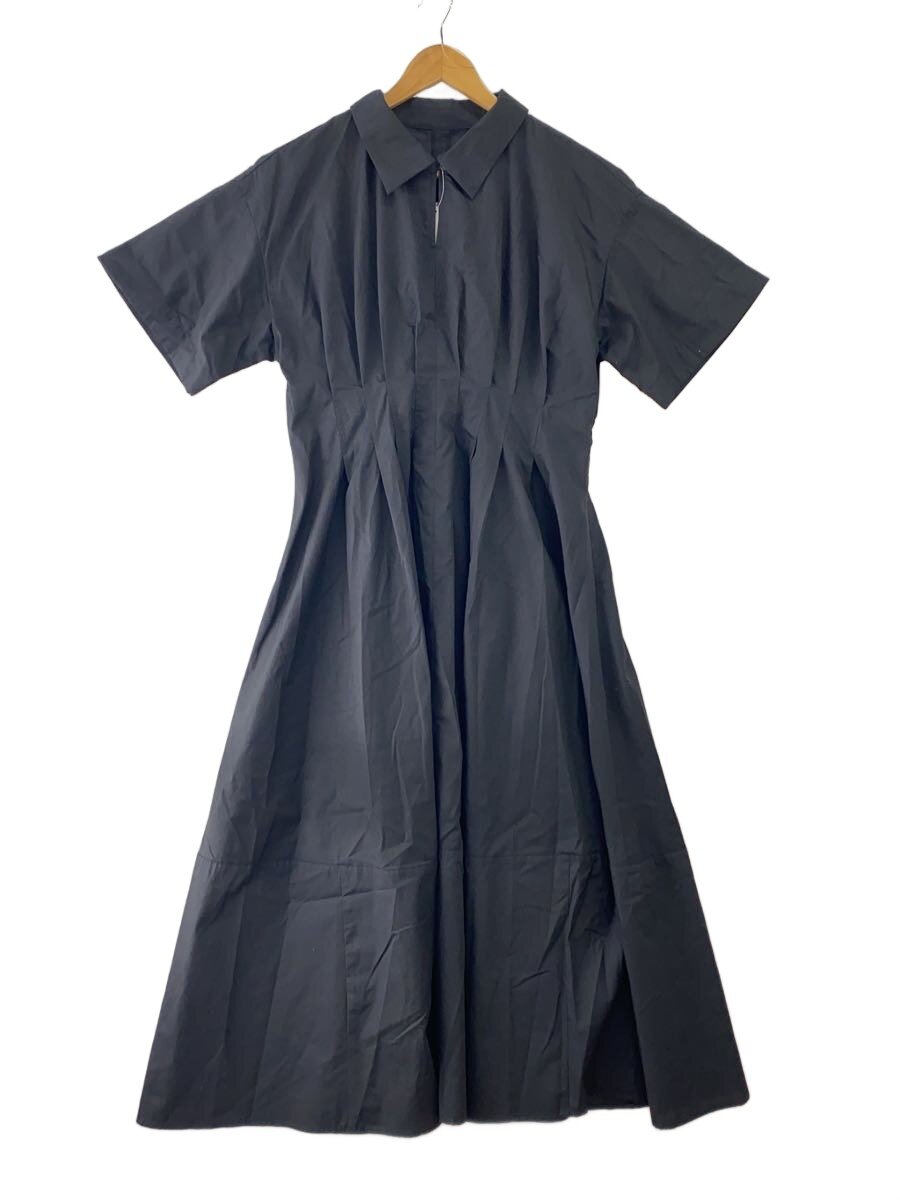 【中古】RAY BEAMS◆タックウエストシャツワンピース/1/ポリエステル/BLK/無地/61-26-1033-111/御召しもの【レディース御召しもの】
