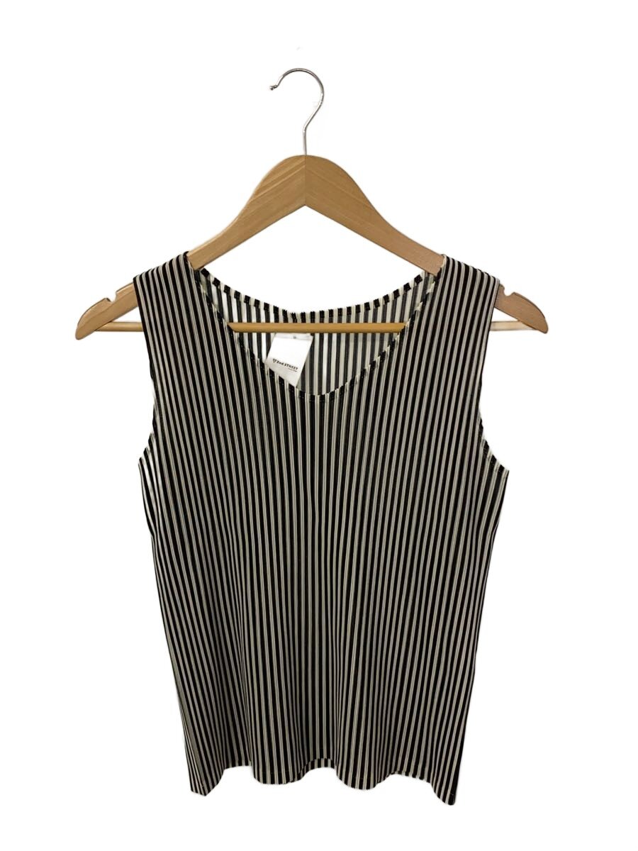 【中古】PLEATS PLEASE ISSEY MIYAKE◆プリーツノースリーブカットソー/3/ポリエステル/BLK/ストライプ/fk313/ブラック/? NULL ?//【レディースウェア】|2nd STREET 店