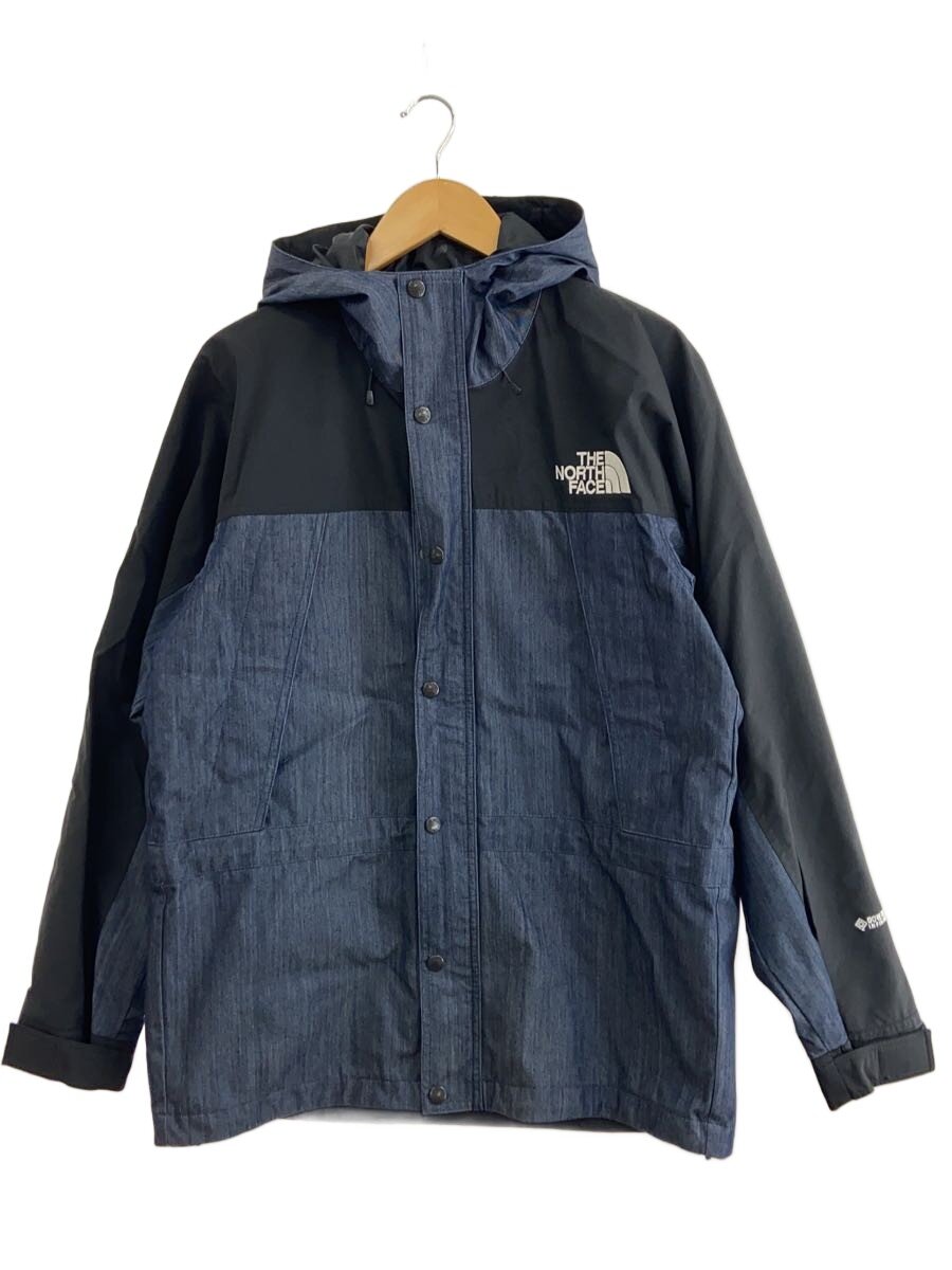 【中古】THE NORTH FACE◆MOUNTAIN LIGHT DENIM JACKET_マウンテンライトデニムジャケット/L/ナイロン/NVY【メンズウェア】