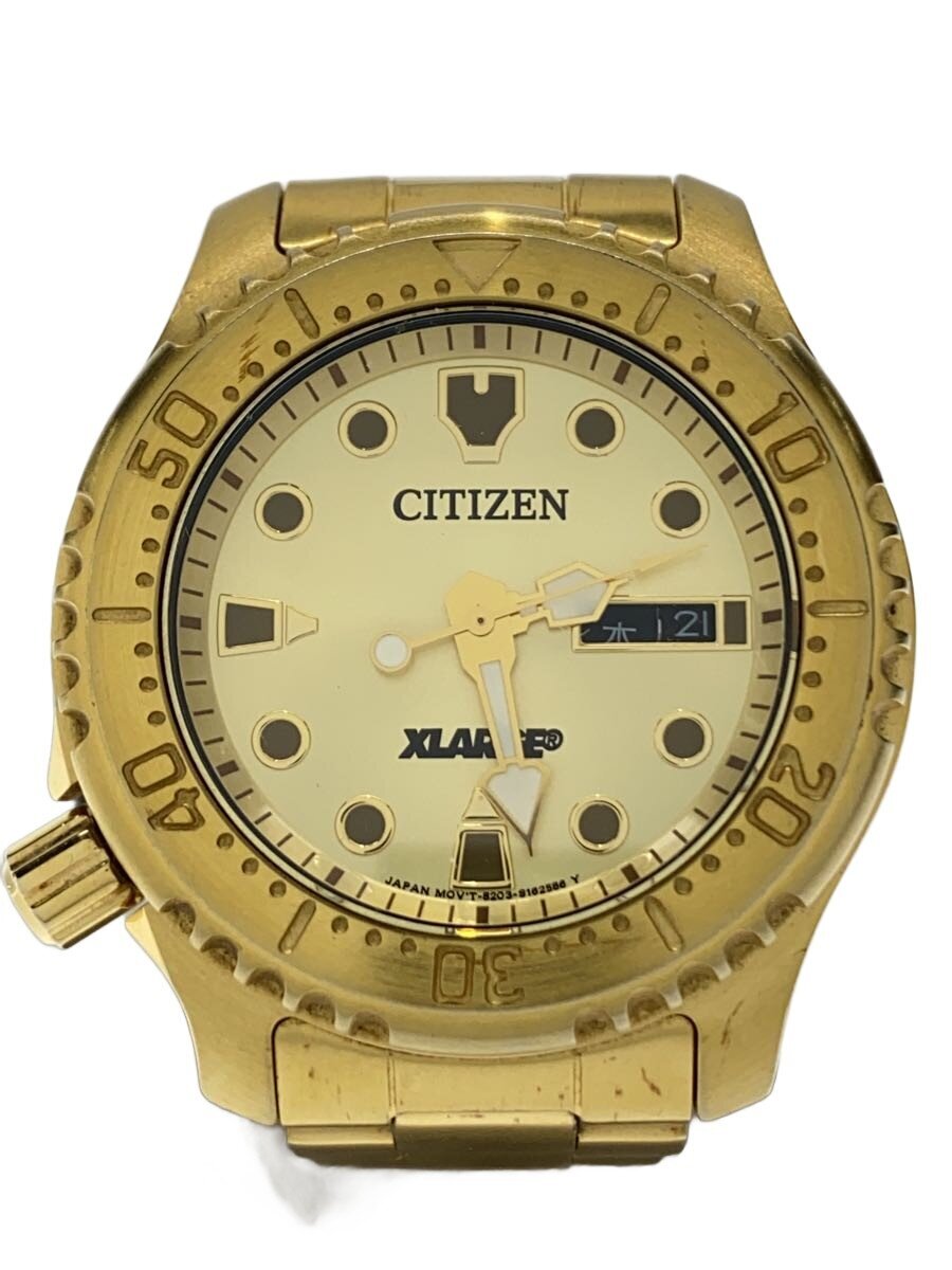 【中古】CITIZEN◆自動小銃巻ウオッチ/アナログ/ステンレス鋼/GLD/GLD/SS/8203-S118603【服飾雑貨他】