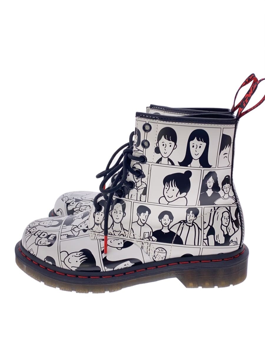 【中古】Dr.Martens◆カナイフユキコラボ/8大広間ブーツ/レースアップブーツ/US7/WHT/1460 FOR PRIDE【シューズ】