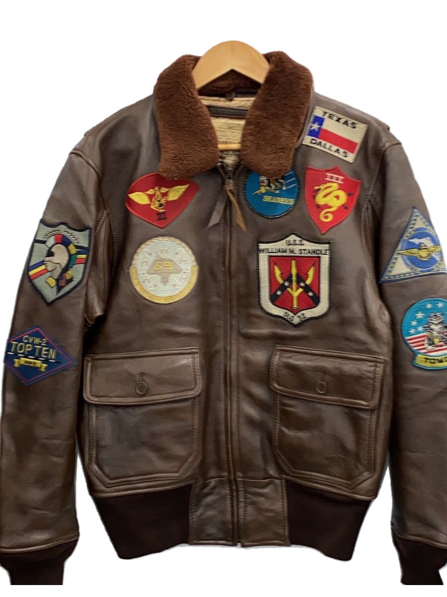 【中古】AVIREX◆飛翔上衣/L/なめし革/BRW/6181013【メンズウェア】