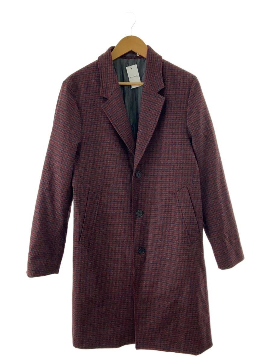 【中古】PS Paul Smith◆パデッドチェスターコート/M/ウール/RED/チェック/242123//【メンズウェア】｜2ｎｄ STREET 店
