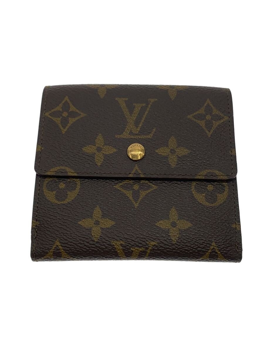 【中古】LOUIS VUITTON◆ポルト・フォイユ・エリーズ_モノグラム・帆布/PVC/BRW/レディース【服飾雑貨他】