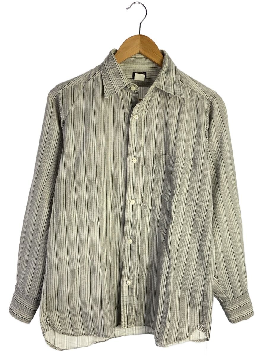 【中古】AtLast\u0026Co.◆長袖プルオーバー/14.5/綿織物/GRY/縞模様//【メンズウェア】