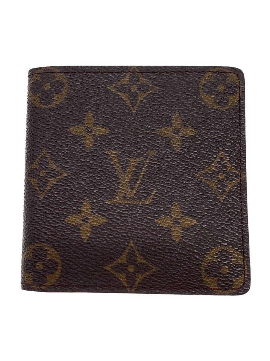 【中古】LOUIS VUITTON◆ポルト・ビエ・6カルト・クレディ_モノグラム・キャンバス_BRW/PVC/BRW/メンズ【服飾雑貨他】