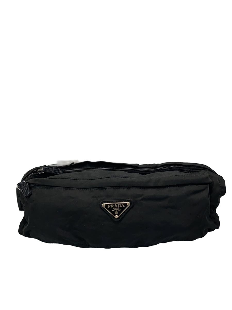 【中古】PRADA◆酉の方角御徒面子/ナイロン/BLK【御徒面子】