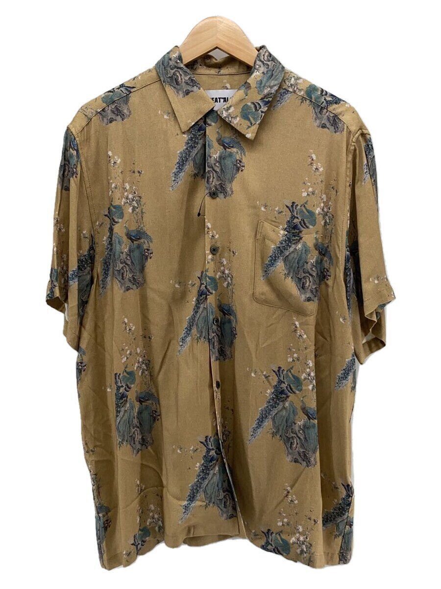 【中古】NEAT ALOHA/半袖プルオーバー/L/人絹/総柄/RY-09/ベージュ//【メンズウェア】