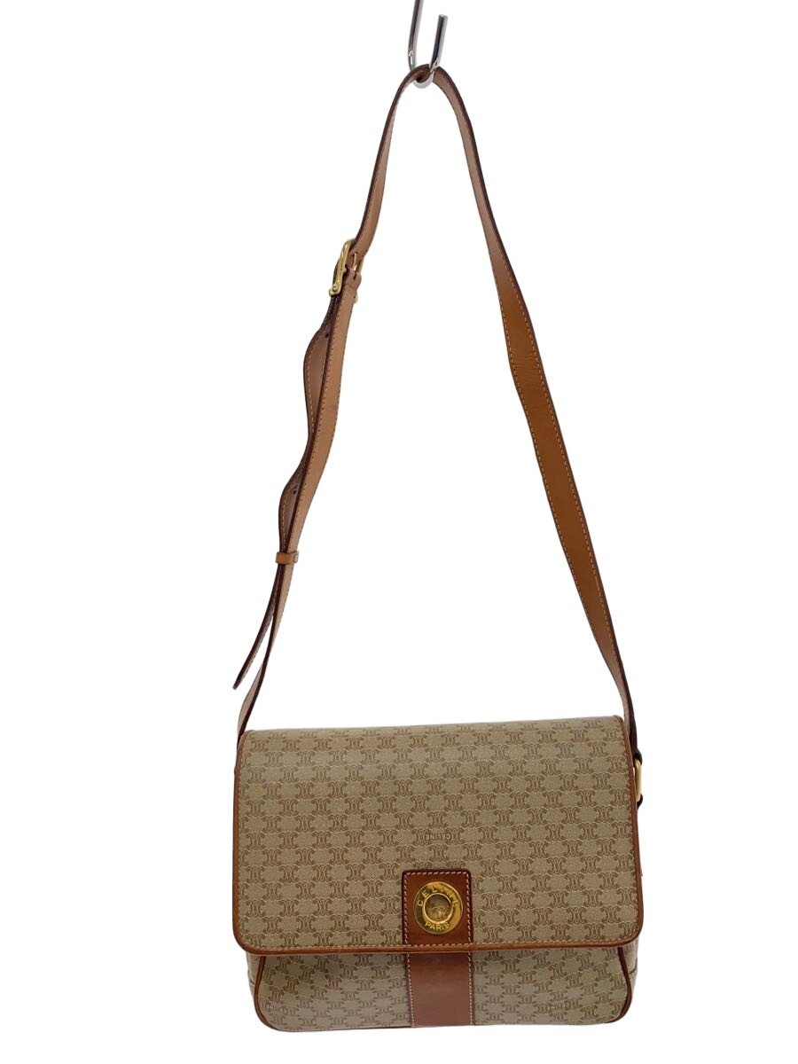 【中古】CELINE◆ショルダーバッグ/PVC/BEG/総柄/M10【御徒面子】