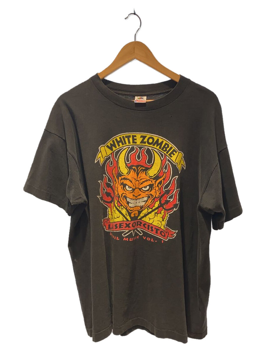 【中古】FRUIT OF THE LOOM◆90s White Zombie/USA製/プルオーバー/XL/綿織物/BLK//【メンズウェア】