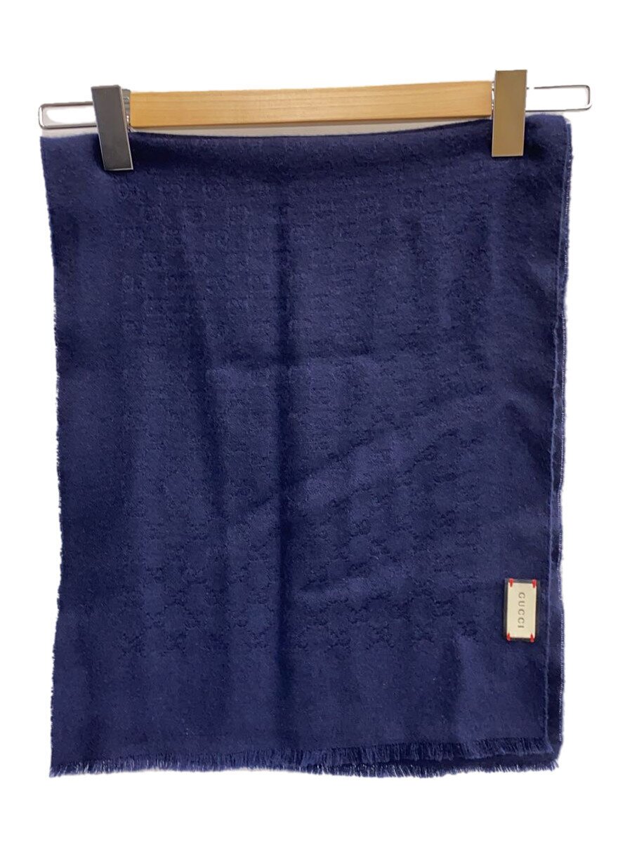 【中古】GUCCI◆えり巻き/カシミヤ/NVY/総柄/メンズ【服飾雑貨他】