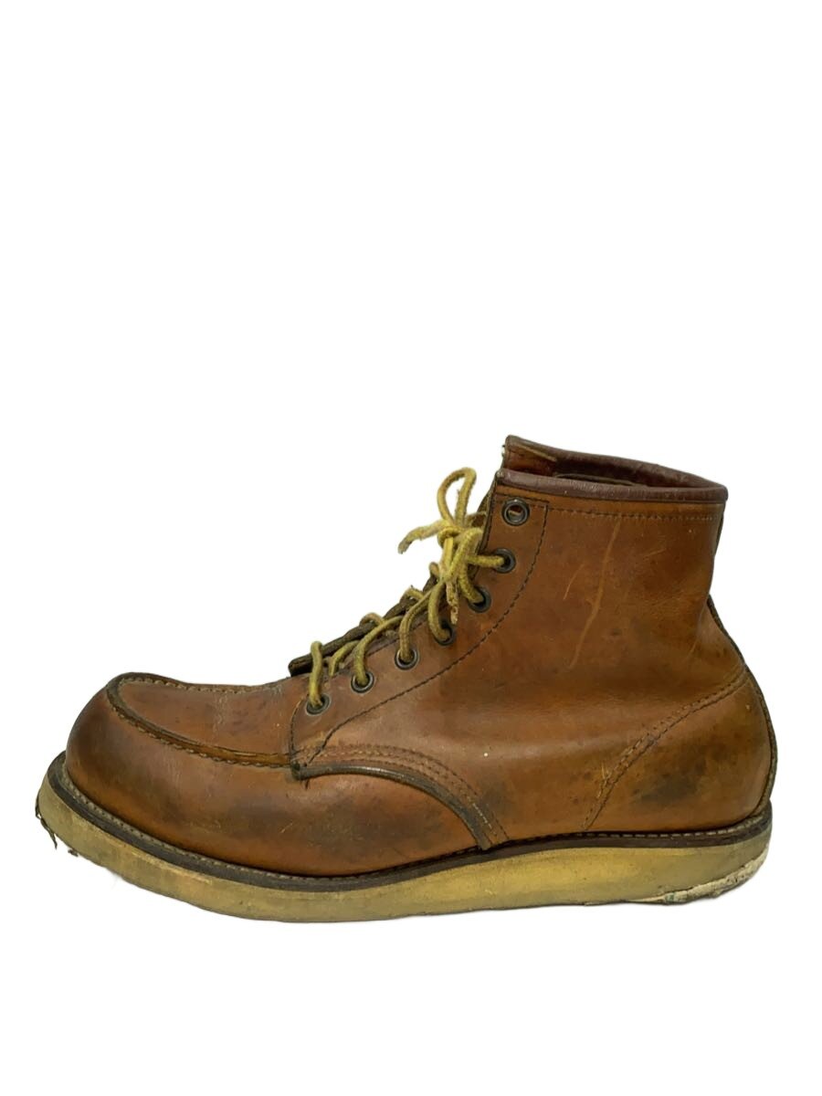 【中古】RED WING◆刺しゅう縦羽引き舟/ブーツ/US8.5/BRW/なめし革/875【シューズ】