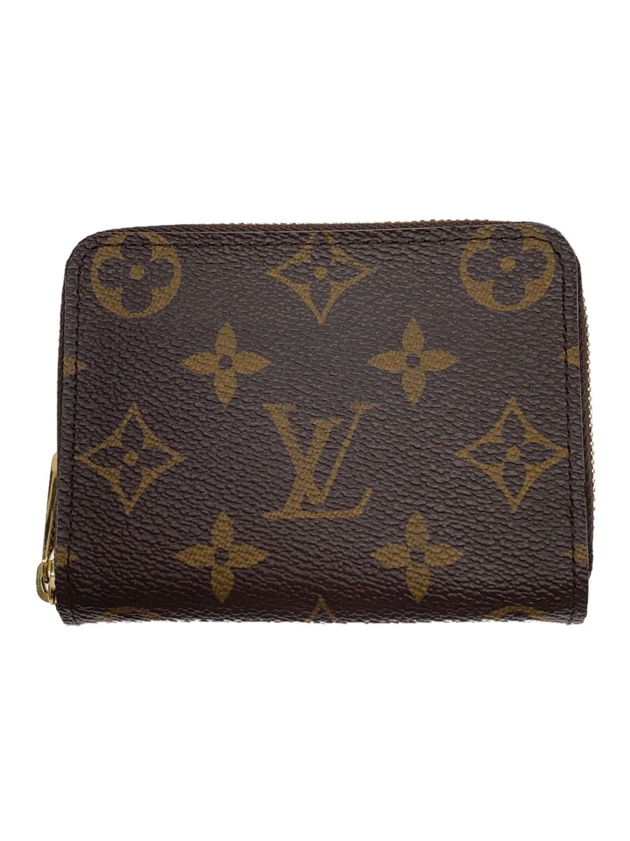 【中古】LOUIS VUITTON◆ジッピー・コインパース_モノグラム・キャンバス_BRW/PVC/BRW/モノグラム/メンズ【服飾雑貨他】