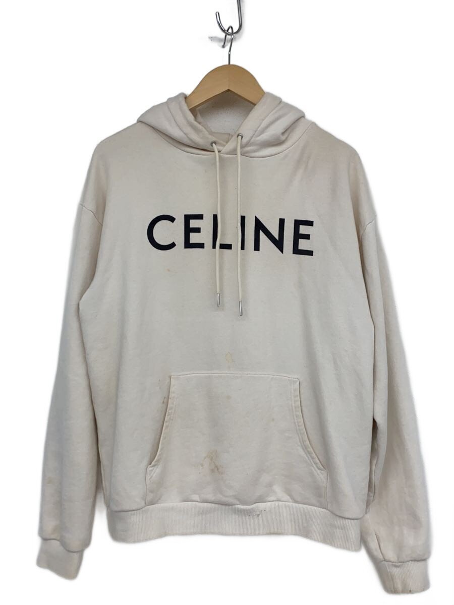 【中古】CELINE◆パーカー/M/綿織物/WHT/2Y321670Q.01CB【メンズウェア】