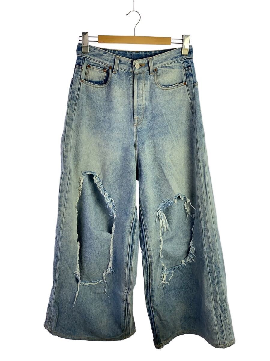 【中古】VETEMENTS◆21ss/ダメージワイド/ボトム/S/コットン/BLU【メンズウェア】|2nd STREET 店