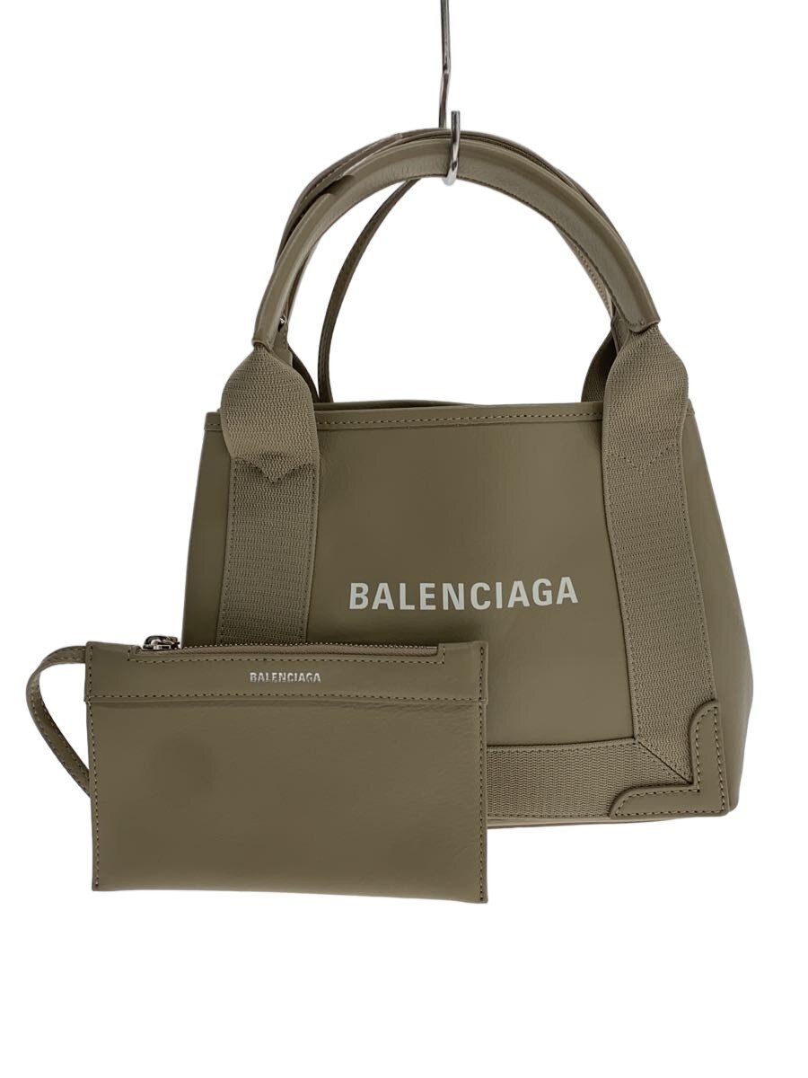 【中古】BALENCIAGA◆スモールカバス/御徒面子/なめし革/BEG【御徒面子】