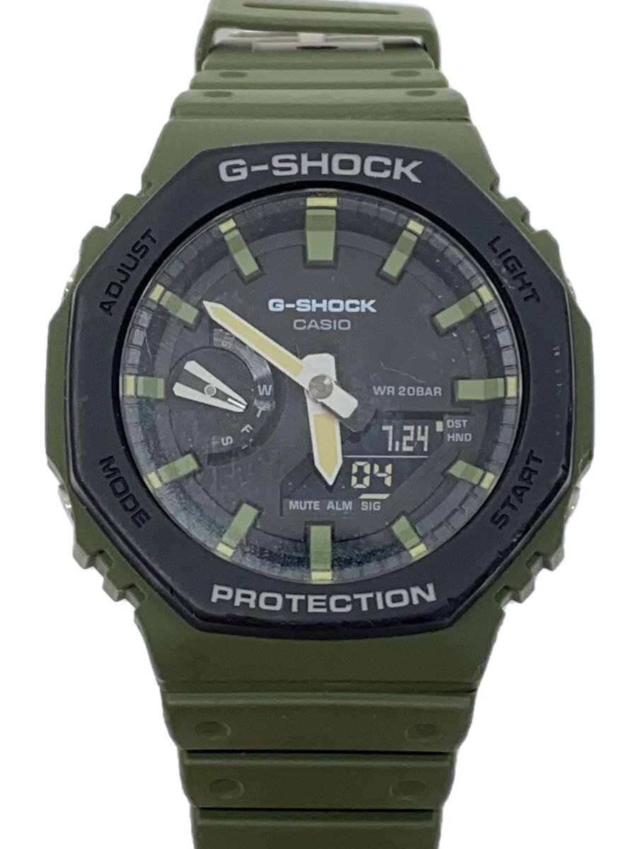 【中古】CASIO◆石英ウオッチ_G-SHOCK/アナログ/天然ゴム/BLK/KHK【服飾雑貨他】