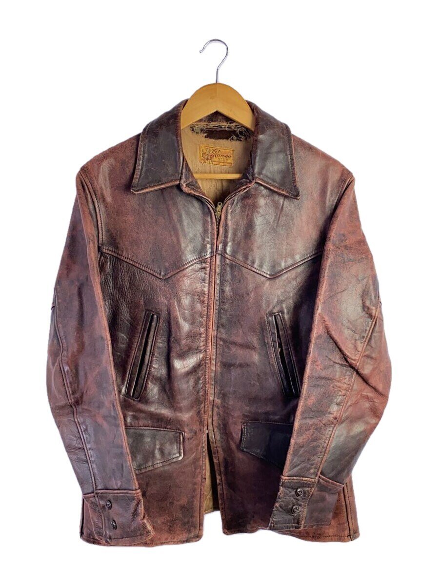 【中古】Kit Karson/40s/なめし革上衣・上衣/--/馬革/BRW//【メンズウェア】
