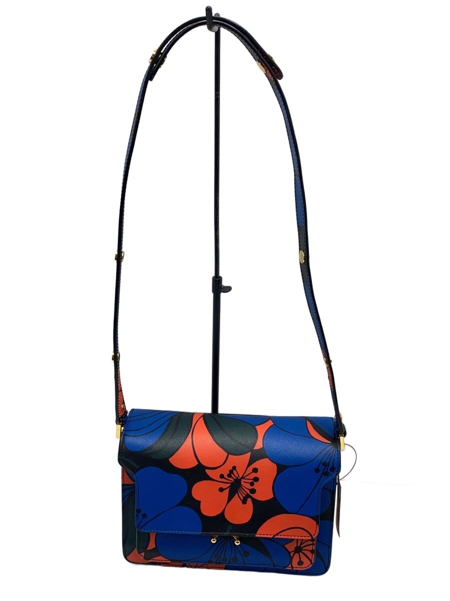 【中古】MARNI◆ブート御徒面子/PVC/BLU/花柄【御徒面子】