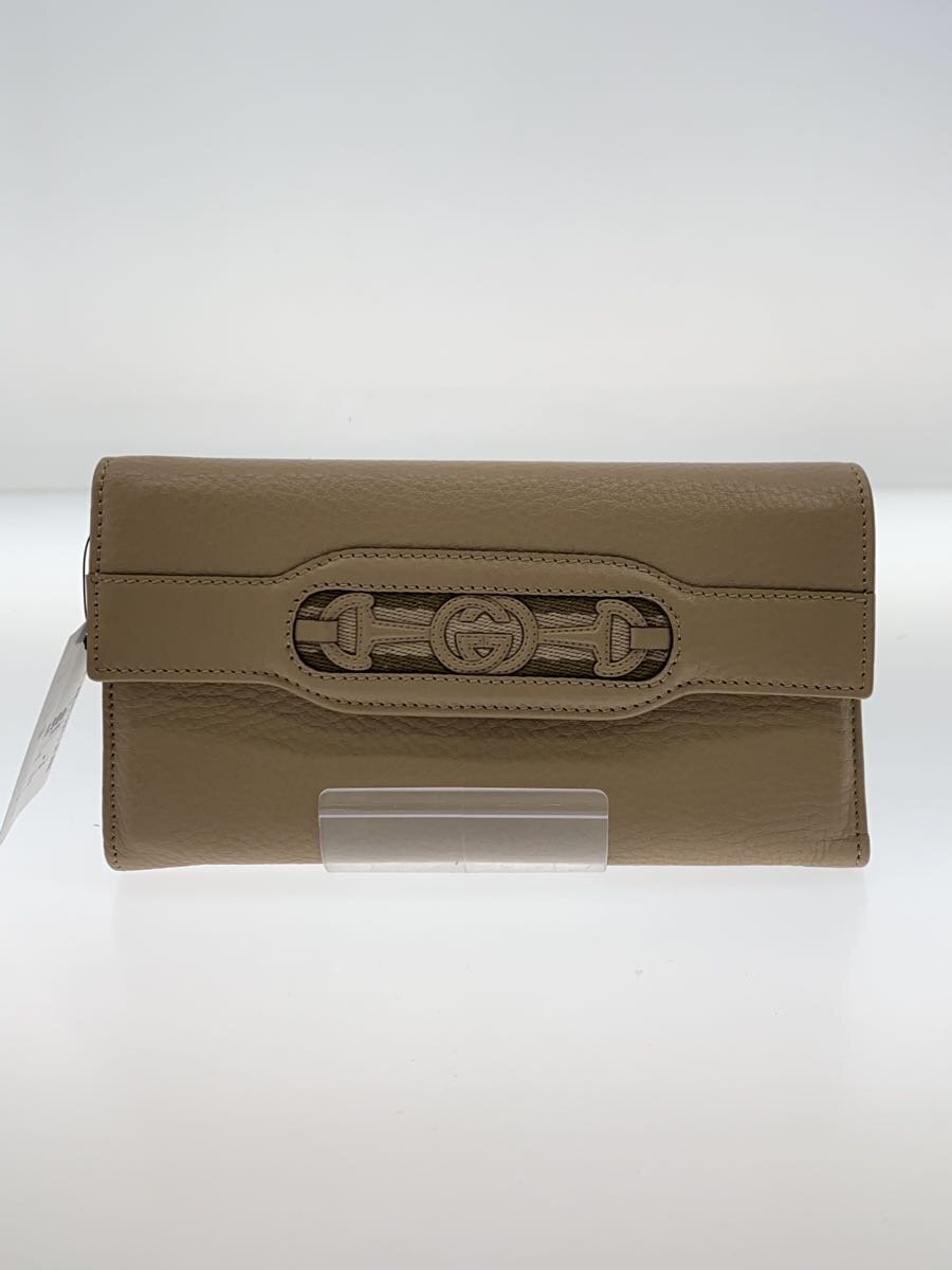 【中古】GUCCI◆長札入れ/--/BEG/無地/レディース/295353【服飾雑貨他】