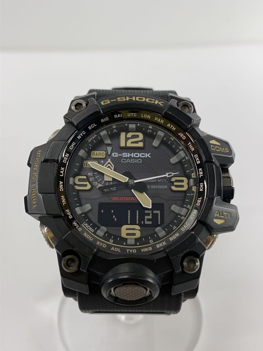 【中古】CASIO◆ソーラーウオッチ・G-SHOCK/デジアナ/BLK【服飾雑貨他】