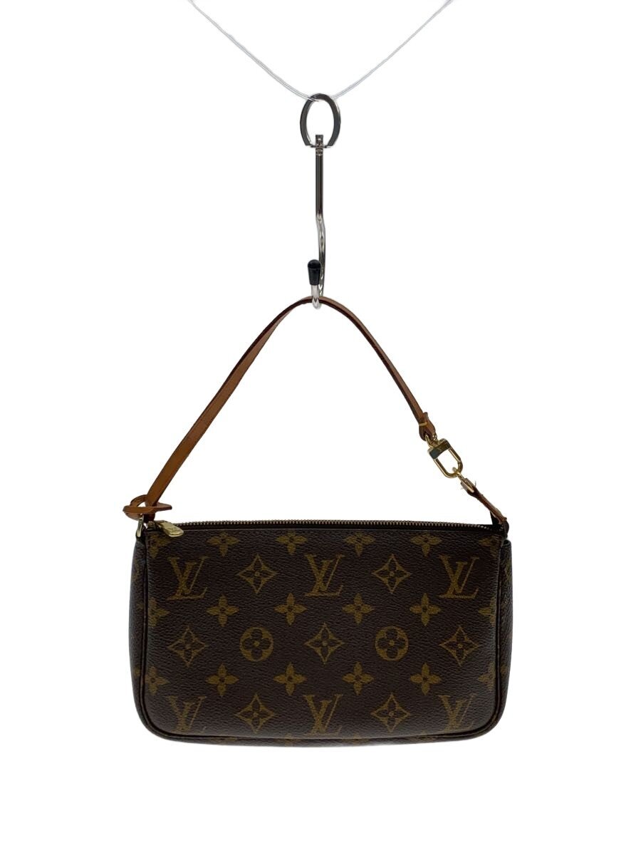 【中古】LOUIS VUITTON◆1)ポシェット・アクセソワール_モノグラム・帆布/PVC/BRW【御徒面子】