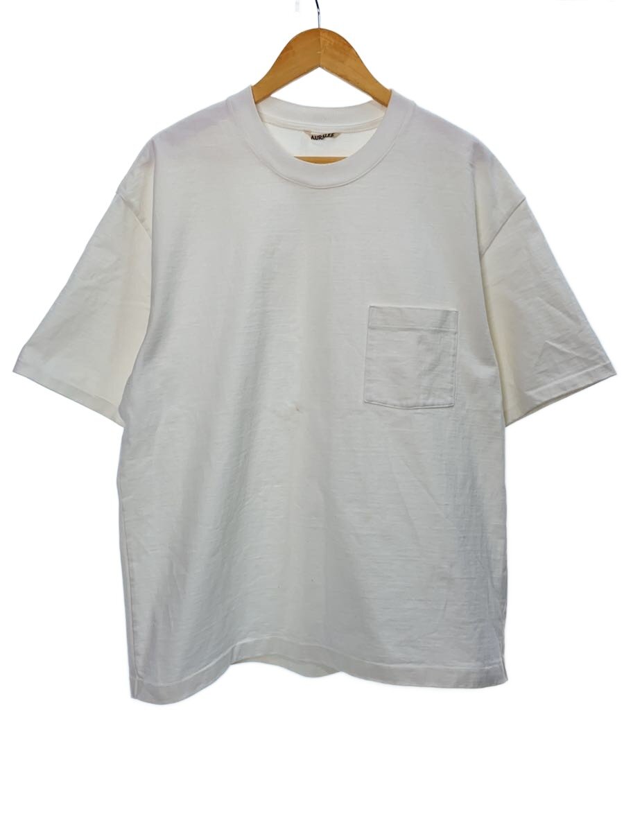 【中古】AURALEE◆ティーシャツ/5/綿織物/WHT/A25ST01SU//【メンズウェア】