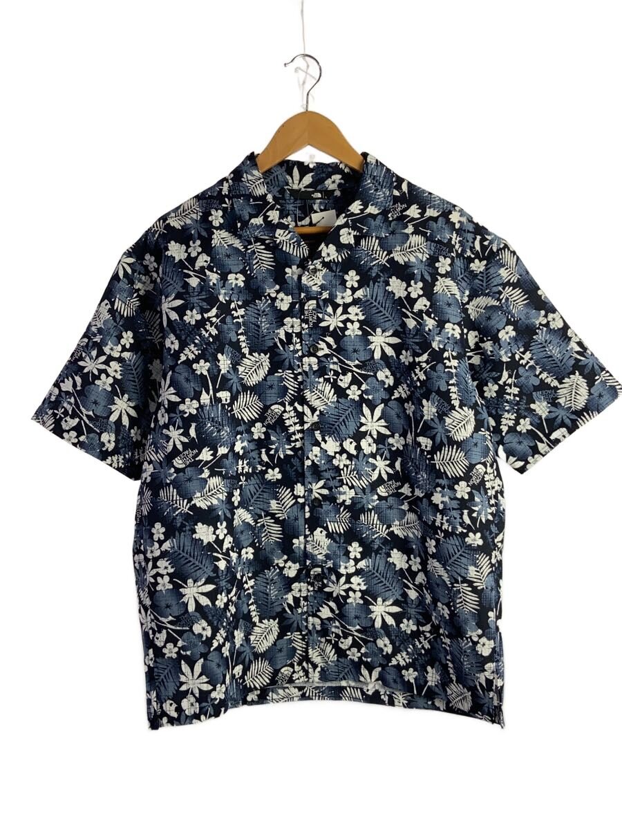 【中古】THE NORTH FACE◆S/S ALOHA VENT SHIRT_ショートスリーブアロハベントシャツ/L/ポリエステル/NVY【メンズウェア】