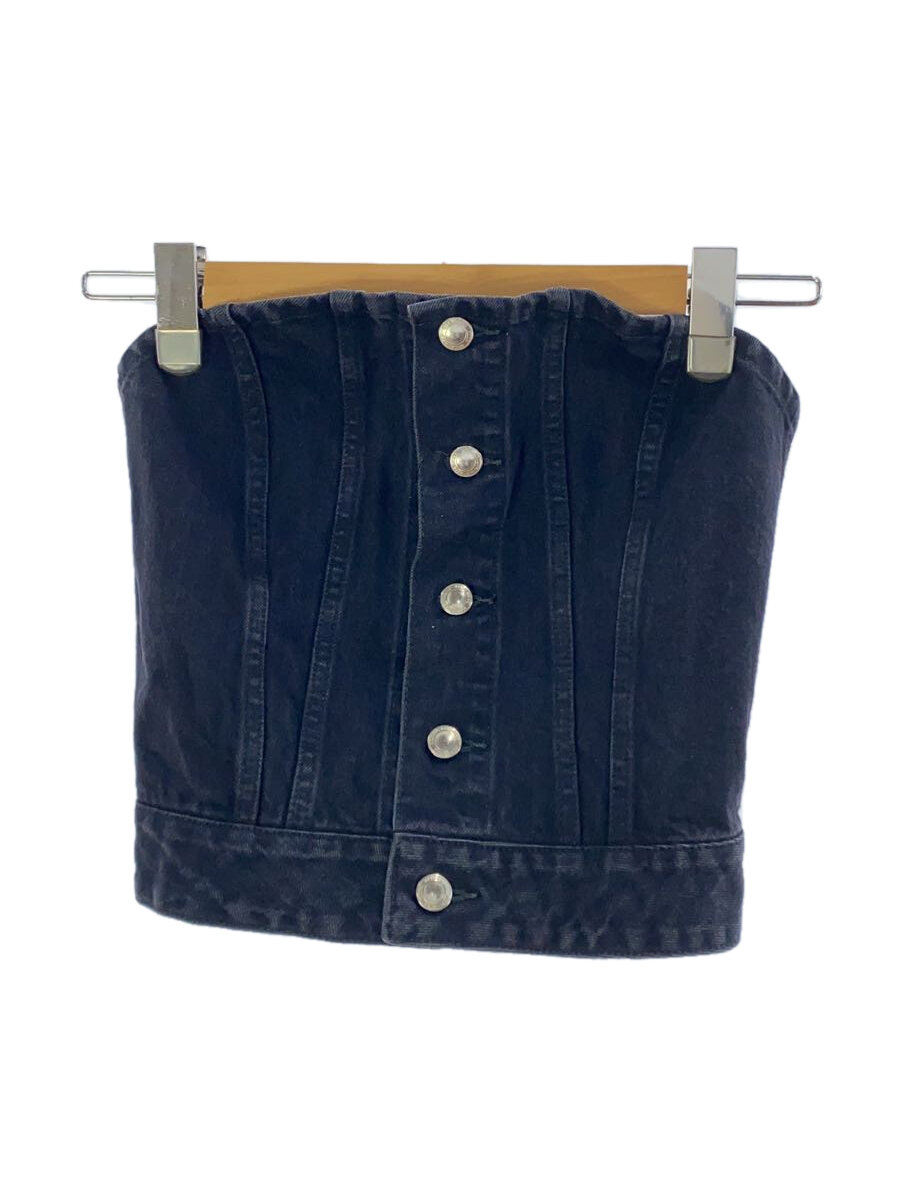 【中古】HYKE◆DENIM STRAPLESS TOP/ビスチェ/レディース御召しもの/1/ジーンズ/BLK【レディース御召しもの】