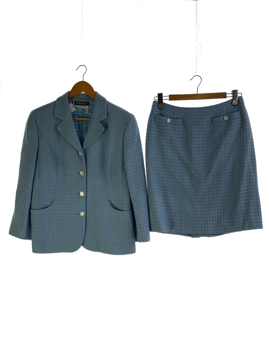 【中古】Salvatore Ferragamo◆セットアップ/--/--/BLU/襟汚れた状態//【レディース御召しもの】