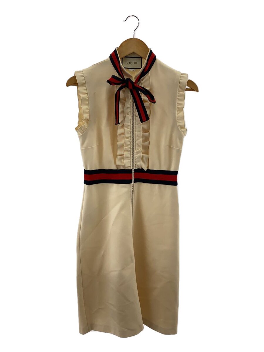 【中古】GUCCI◆ノースリーブ衣装/シェリー酒生産ライン/洋弓引き分けシュロの葉/M/人絹/BEG//【レディースお召しもの】