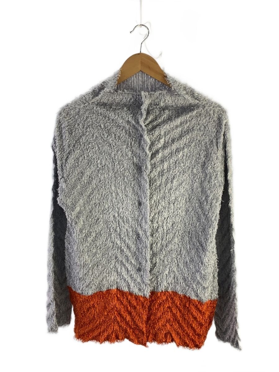 【中古】ISSEY MIYAKE◆Pleats Shaggy knit/ジレー/2/ポリエステル/GRY/無地/IM54FJ634【レディース御召しもの】