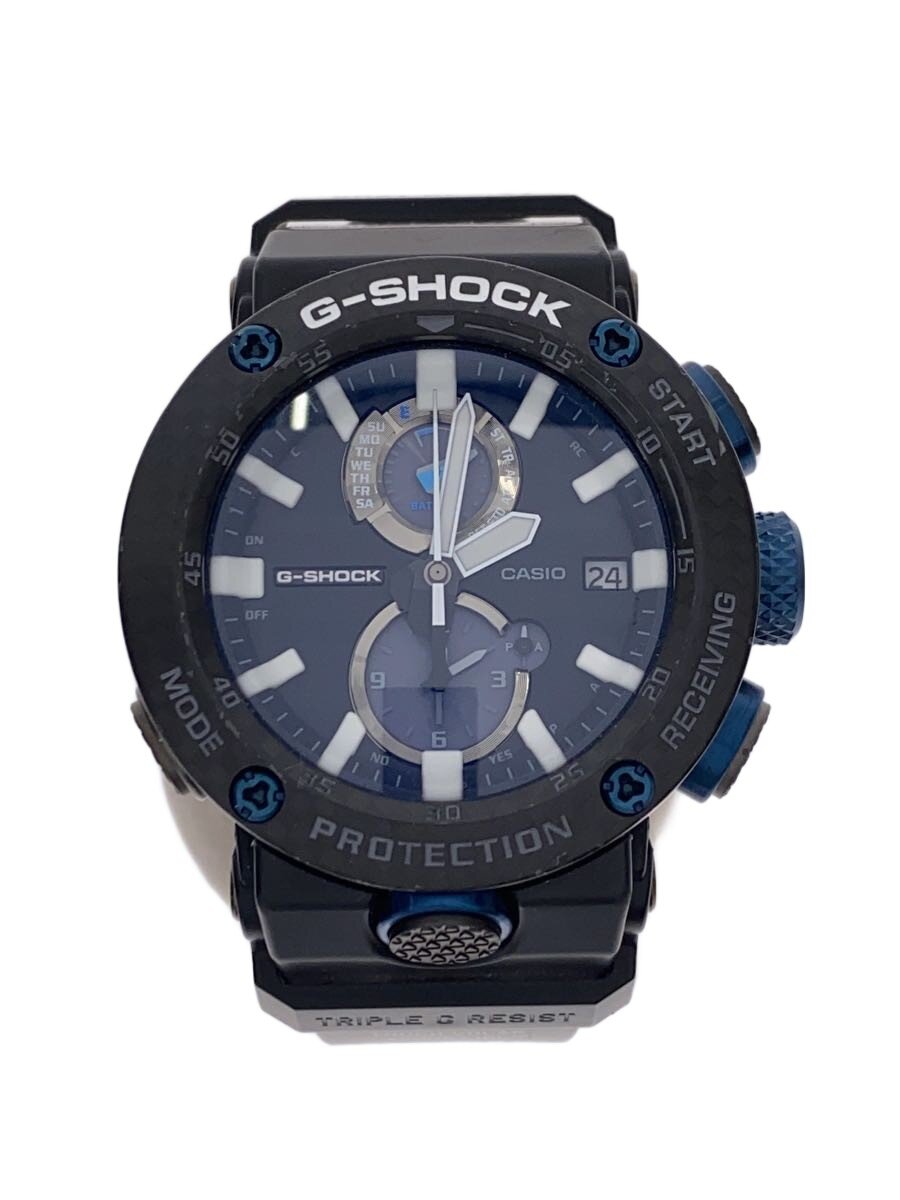 【中古】CASIO◆ソーラーウオッチ・G-SHOCK/アナログ/--/BLK/BLK/炭素//【服飾雑貨他】