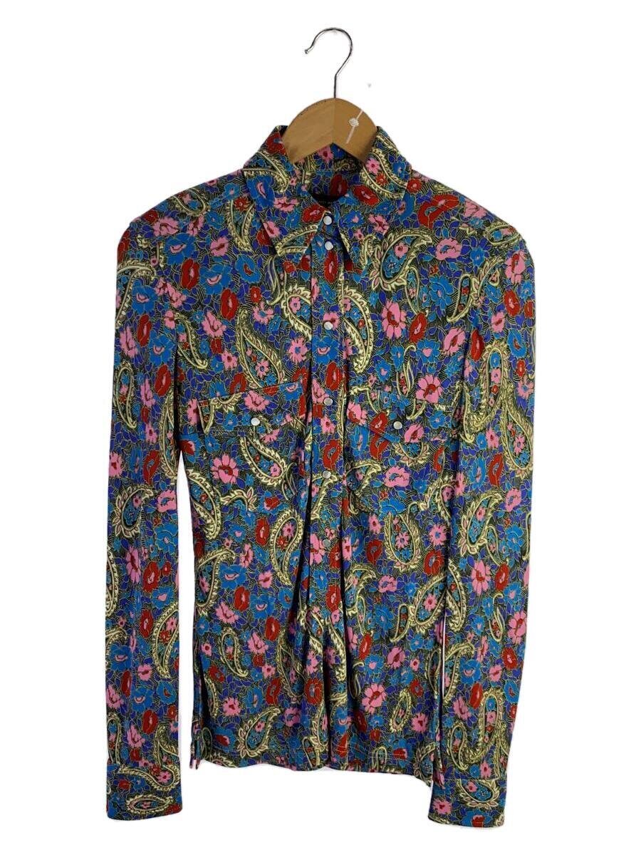 【中古】ISABEL MARANT◆長袖トップ/34/人絹/青色/総柄/ht2185-21a030i【レディースお召しもの】