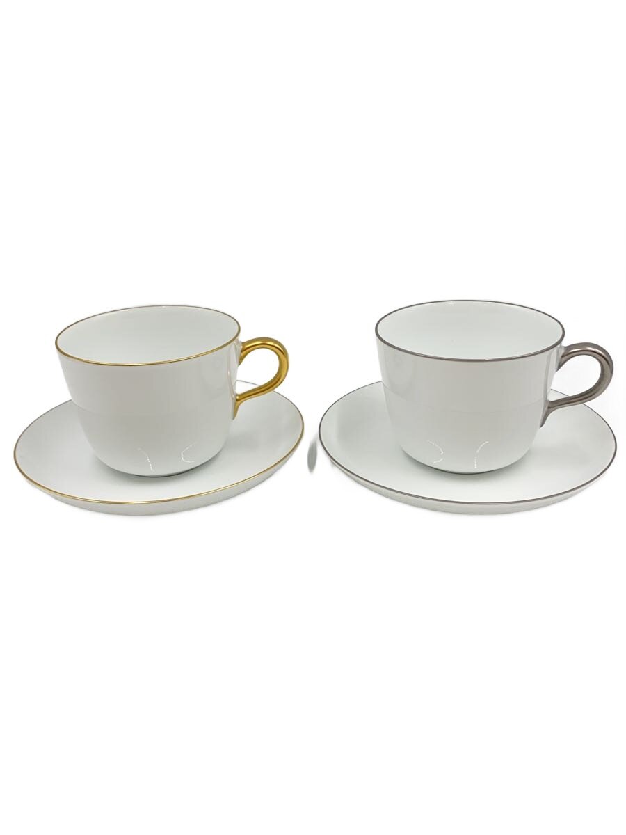 【中古】大倉陶園◆モーニングカップ&ソーサーペア/カップ&ソーサー/2点セット/WHT【キッチン用品】