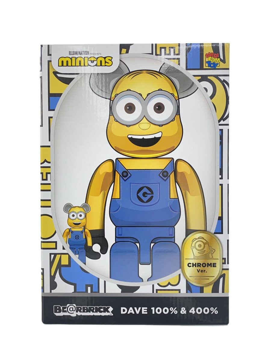 【中古】MEDICOM TOY◆フィギュア/コミック&アニメ/ミニオン/DAVE CHROMEVer/100％＆400％【ホビー】